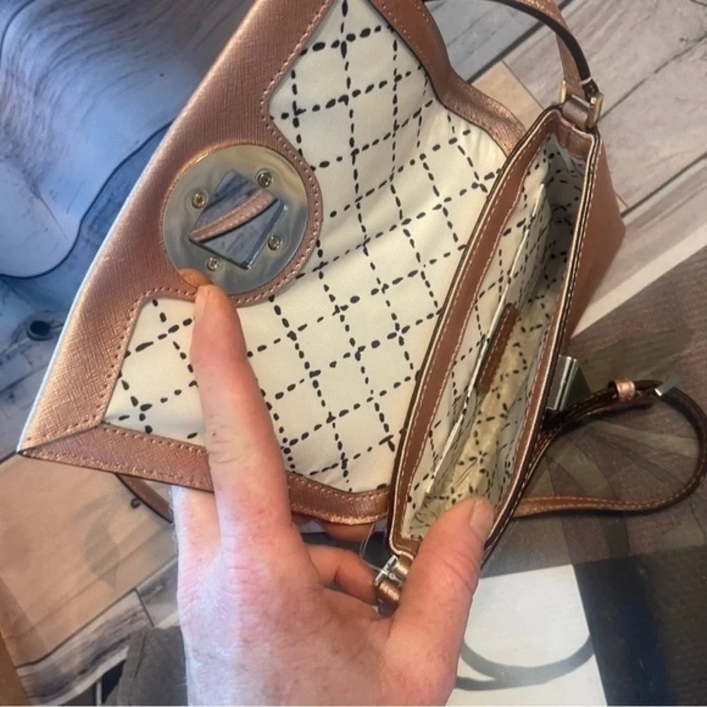 Kate Spade Rose Gold Leather Newbury Lane Sally Clutch& Crossbody Bag 💎 NWT